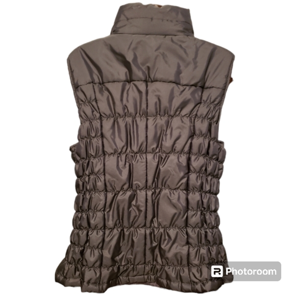 New York and Company Puffer Vest Gray Shiny Large Winter Fall Outdoor - Picture 2 of 5